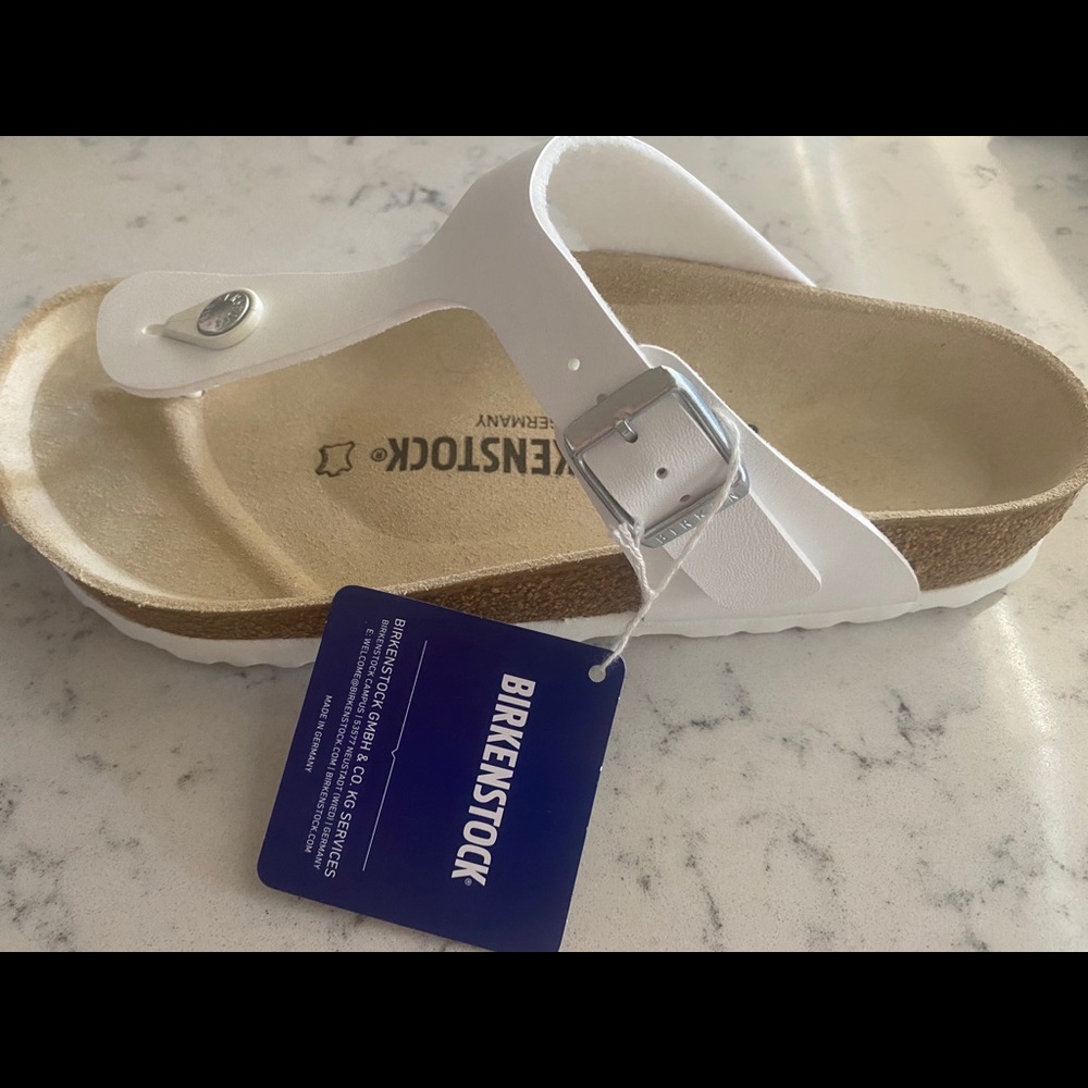 White Birkenstock sandal